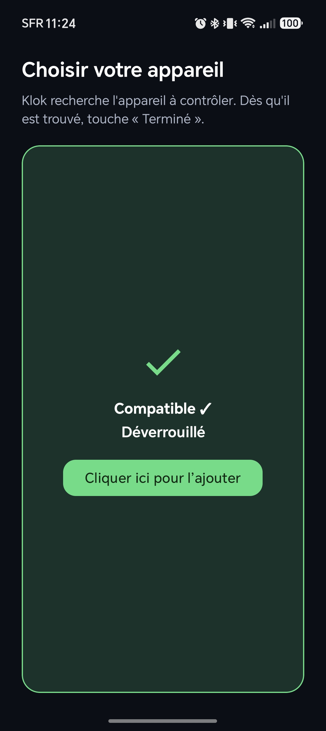 Choisir l'appareil à contrôler