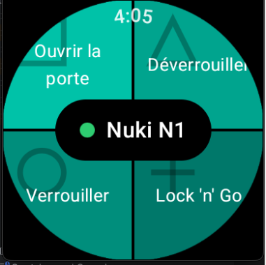 Klok sur montre connectée — commandes d'appareil