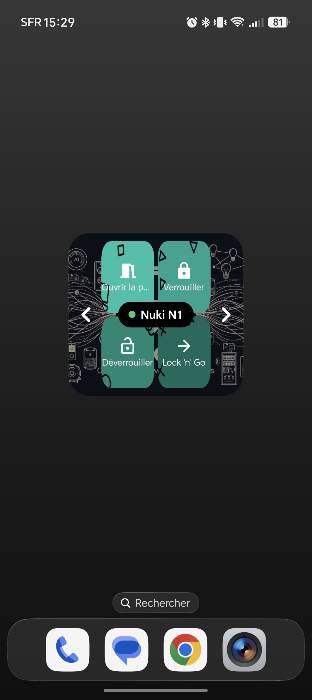 Widget Klok sur l'écran d'accueil